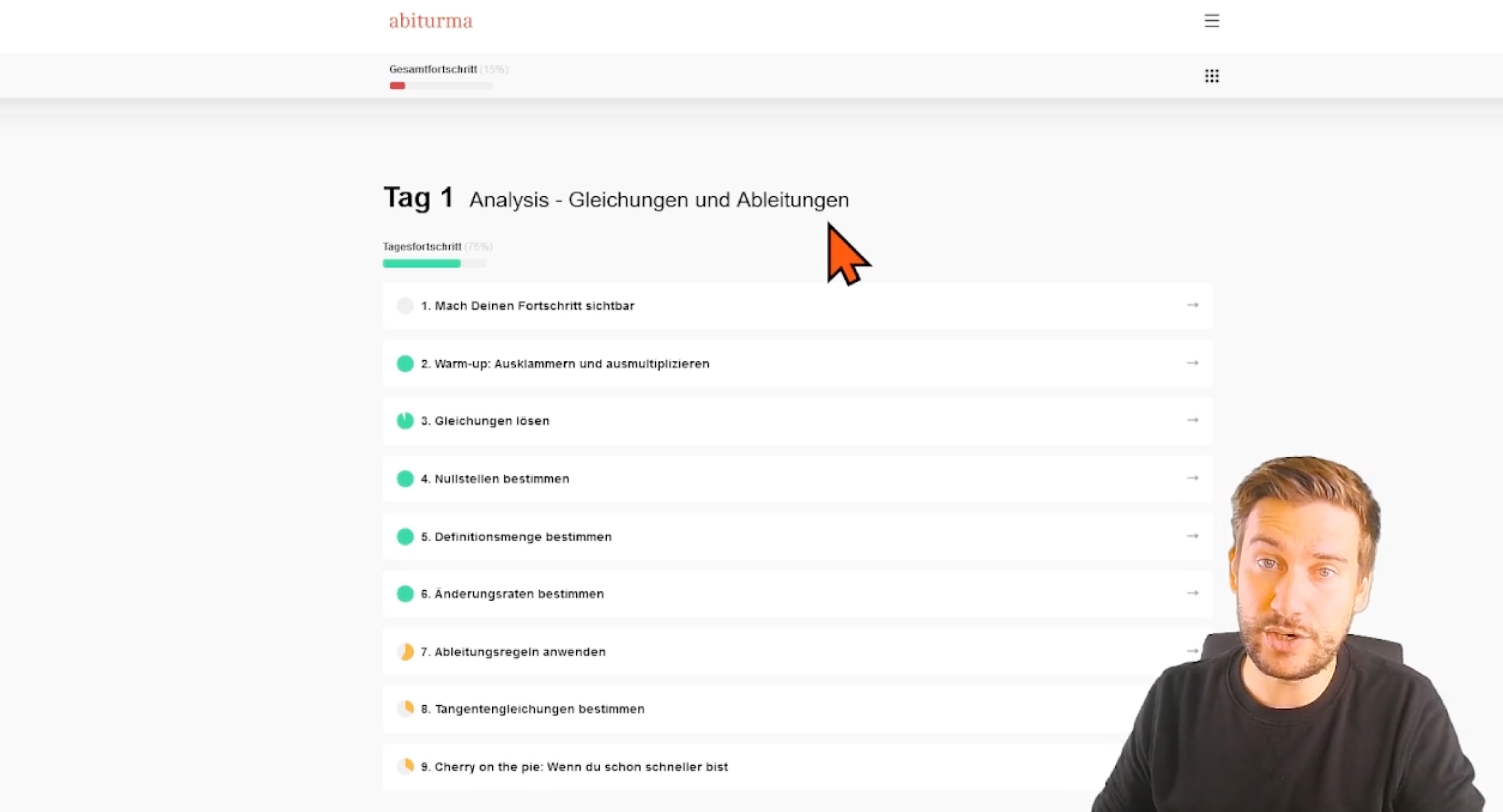 DOJO Lernplattform Interface